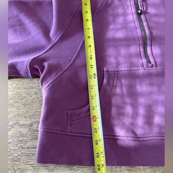 Lululemon Vintage Plum Cropped 1/2 Zip Funnel Neck Pullover Sweatshirt M/L - Picture 14 of 16
